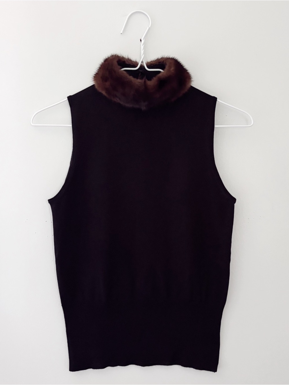 VTG Harold’s 90’s Fur Collar Tank Top - Picture 1 of 6